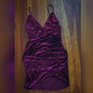 Maroon velvet dress